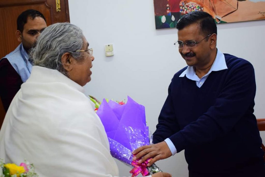 BK Sisters Congratulating Shri Arvind Kejriwal, Chief Minister of Delhi